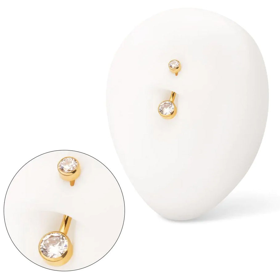 Initial Piercing - Mini Belly bar 24k Gold plated