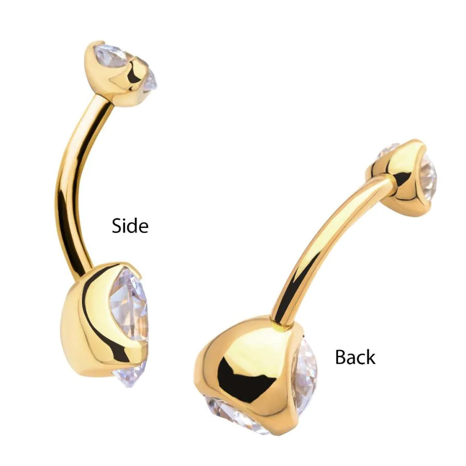 Initial Piercing - 24K Gold Plate Belly Bar