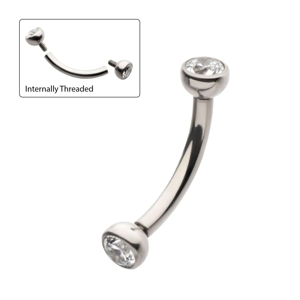 Initial Piercing - Curved Bar for Eyebrow or Vertical Lip