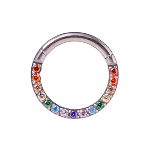 Initial Piercing - Crystal Hinged Ring