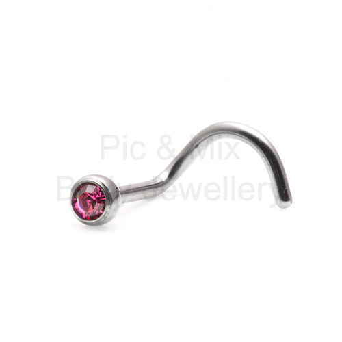 Initial Piercing - Assorted Crystal Nose Screw