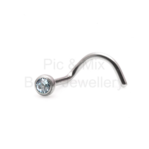 Initial Piercing - Assorted Crystal Nose Screw