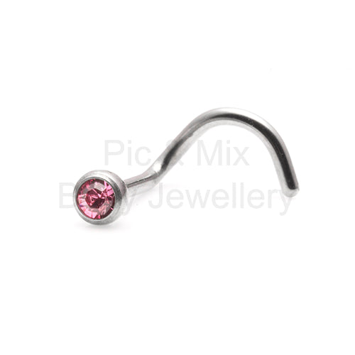 Initial Piercing - Assorted Crystal Nose Screw