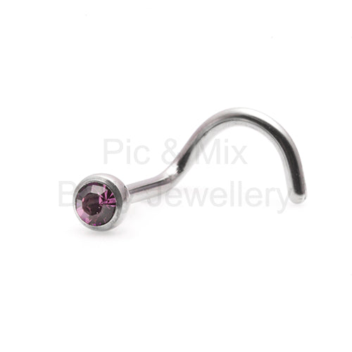 Initial Piercing - Assorted Crystal Nose Screw