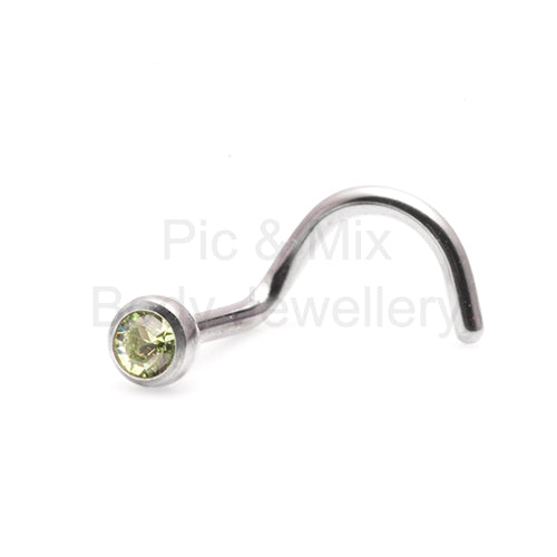 Initial Piercing - Assorted Crystal Nose Screw