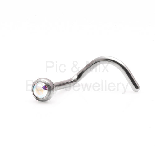 Initial Piercing - Assorted Crystal Nose Screw