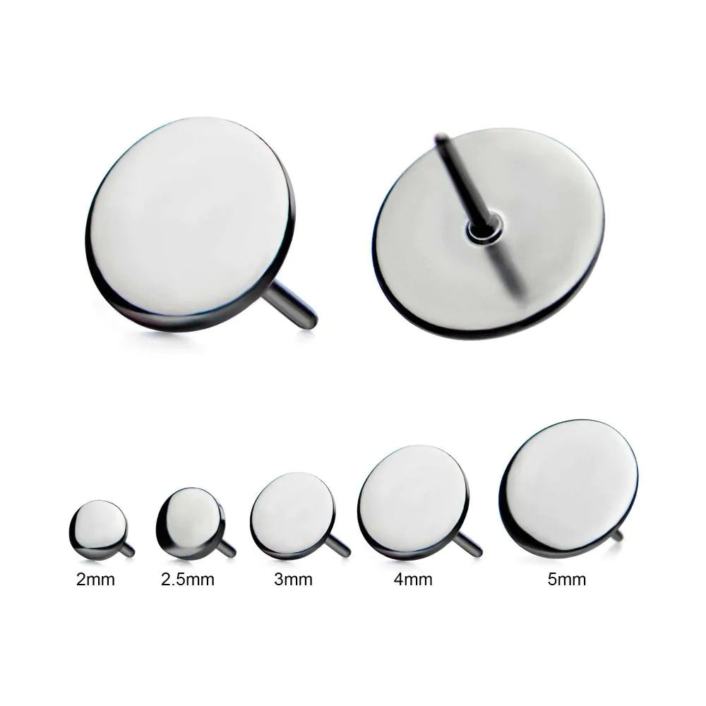 Initial Piercing 2.5mm Plain flat disk for Nose, Helix, Forward Helix, Tragus