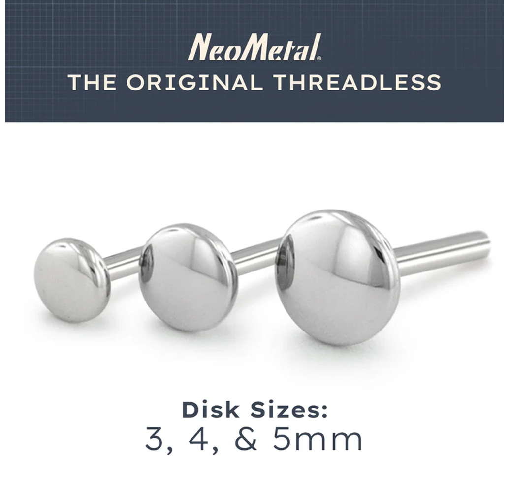Titanium 1.2mm 16ga Labret Posts - Neometal