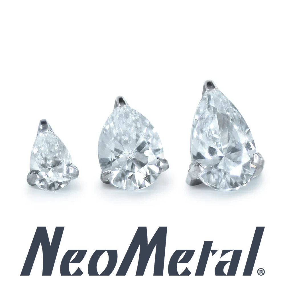 Titanium Pear Gem Labret - Neometal