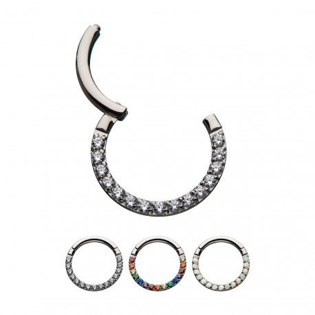 Initial Piercing - Crystal Hinged Ring