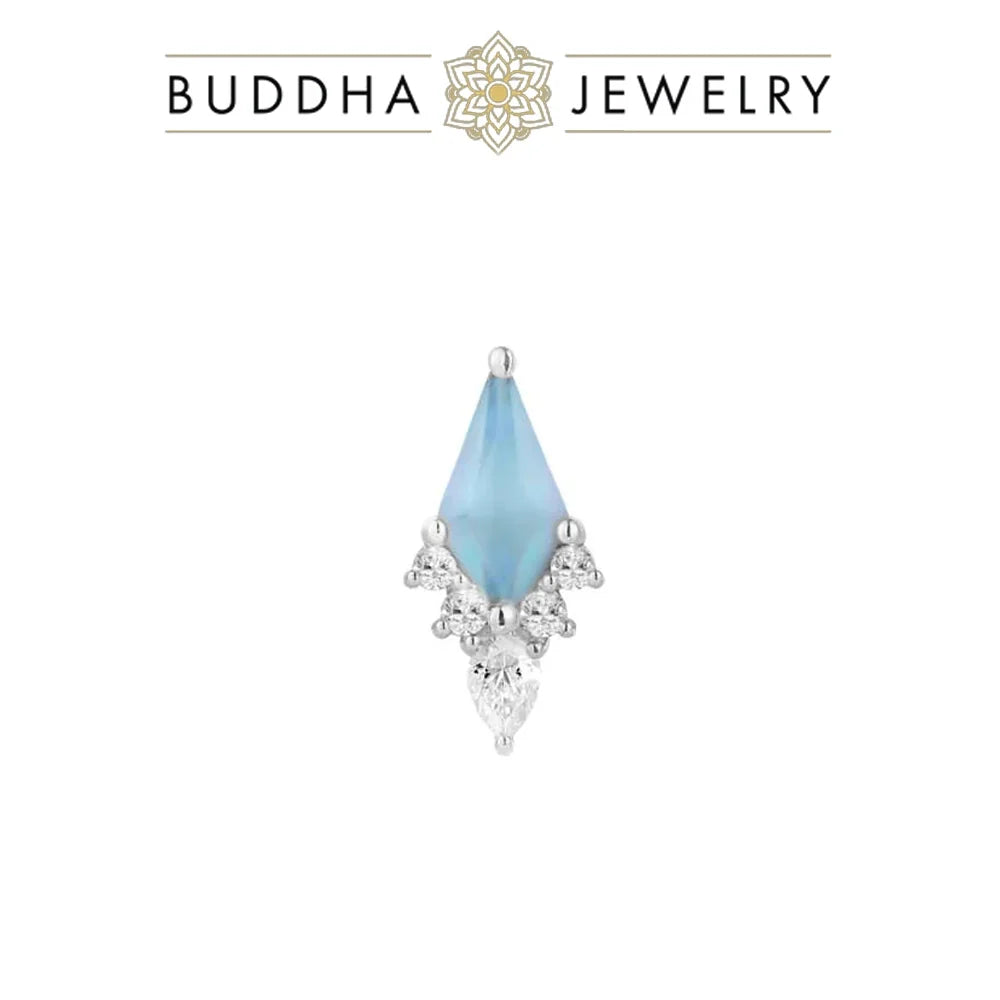 Afterglow - Sandblasted Swiss Blue Topaz/White Gold