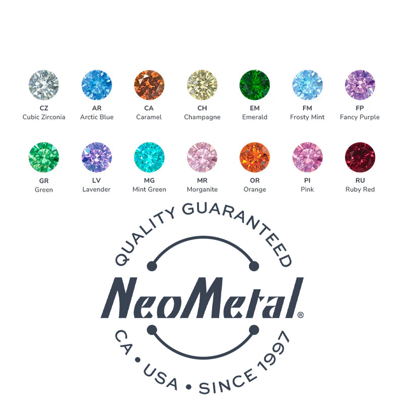 Titanium Baguette Cut Gem Fan Cluster Labret - Neometal