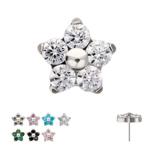 Initial Piercing  - Titanium 5 Petal flower