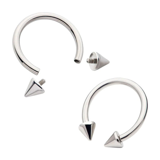 Initial Piercing - Titanium Internally Threaded Spike Ends Circular Barbell