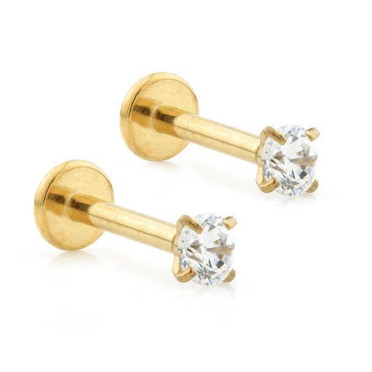 Initial Piercing  - Zircon gold Titanium PVD Labrets