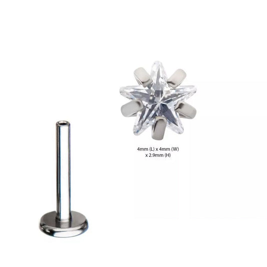 Initial Piercing  - Crystal 4mm Star Labret