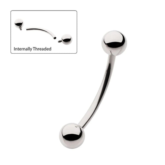 Initial Piercing - Curved Bar for Eyebrow or Vertical Lip