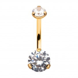 Initial Piercing  - 24K Gold Plate Belly Bar