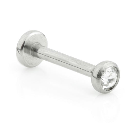 Initial Piercing  4mm push fit crystal Labret  - Initial Piercing
