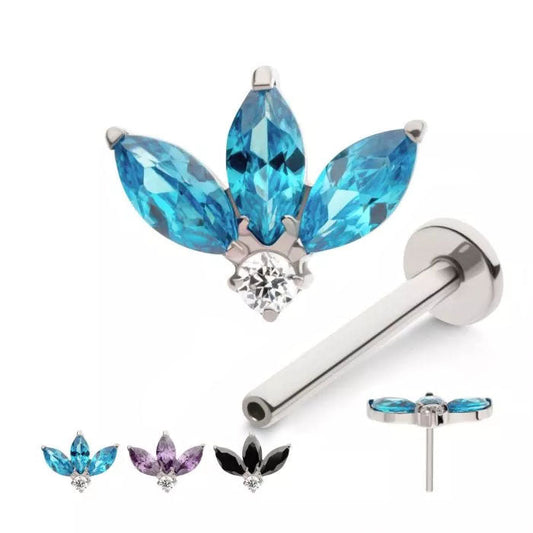 Initial Piercing  - Cluster Marquise assorted colour/cz fan