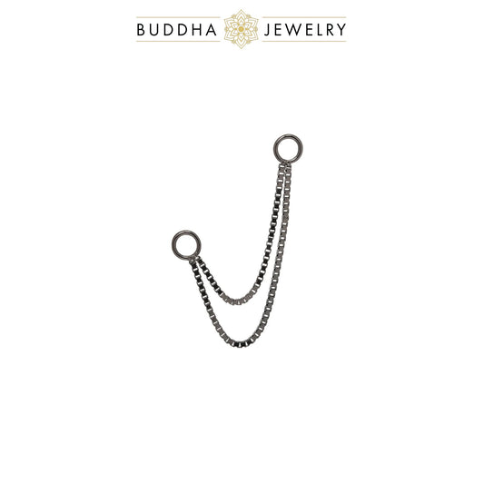 Double Box Rhodium Chain