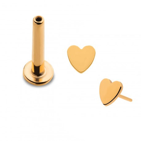 Initial Piercing  - 24k gold plated heart Labret