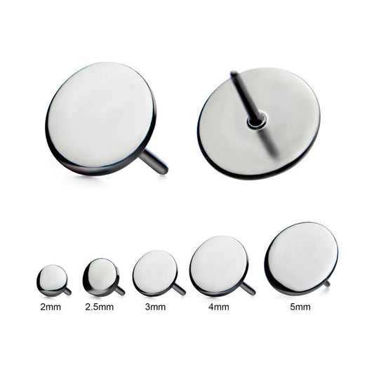 Initial Piercing 2.5mm Plain flat disk for Nose, Helix, Forward Helix, Tragus