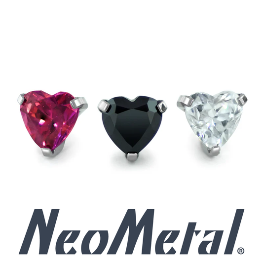 Heart-Shaped Gem Labret - Neometal