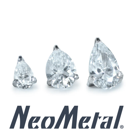 Titanium Pear Gem Labret - Neometal