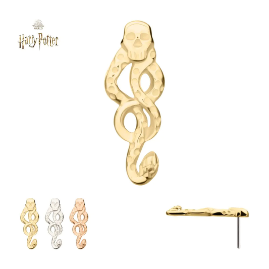14Kt Gold Harry Potter Dark Mark Symbol Threadless labret - White Gold