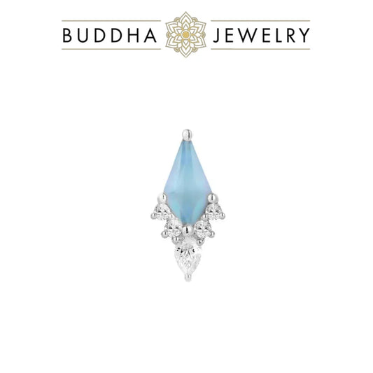 Afterglow - Sandblasted Swiss Blue Topaz/White Gold
