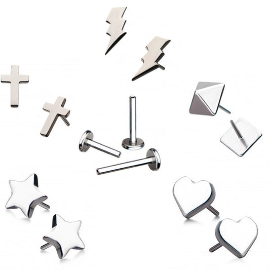 Initial Piercing  - Star, Cross, Heart, Pyramid, Lightening bolt