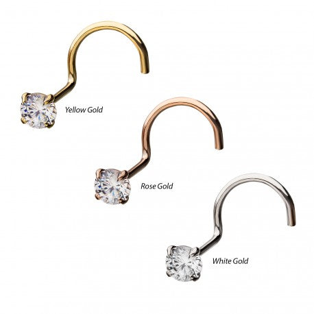 Initial Piercing  - 14ct Rose or Yellow Gold Nose screw