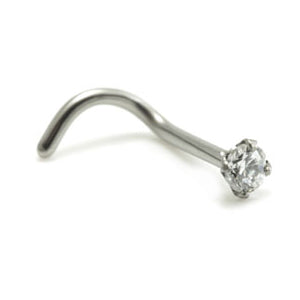 Initial Piercing  - Titanium claw set cubic zircon stone